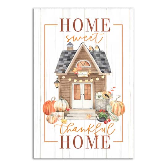 Home Sweet Thankful Home Canvas Wall Art